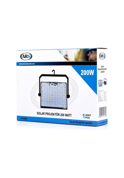 200w Güneş Enerjili Led Işık Solar Projektör - Fener Kamp - Dış Mekan 3 Farklı Led Işık 348961 Lmb Bx40