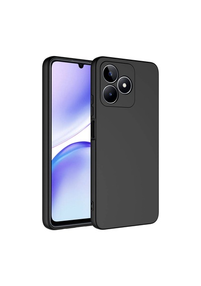 Forzacase Realme C53 İle Uyumlu Liquid Serisi İçi Kadife Lansman Silikon Kılıf Siyah