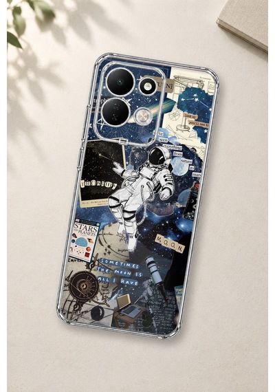 Redmi 17 4g/5g Uyumlu Retro Astronot Tasarımlı Baskılı Silikon Kılıf