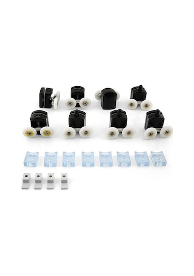 Duşakabin Tekerleği Rulman Tekeri Seti Metal 8'Li Siyah