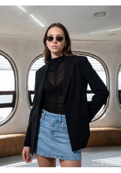 Dilvin 60823 Blazer Ceket-siyah