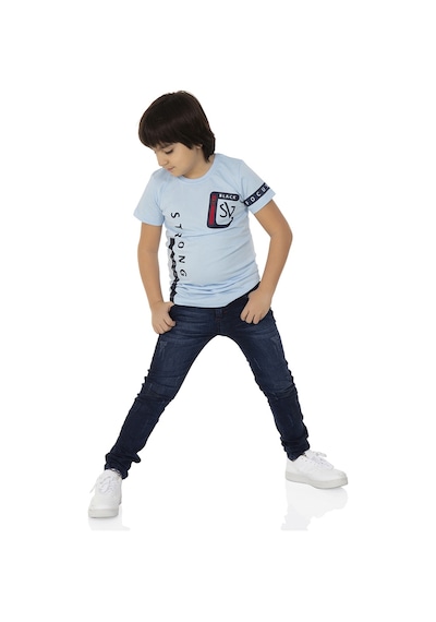 Toontoy Kids Toontoy Erkek Çocuk T-shirt Strong Baskılı Mavi