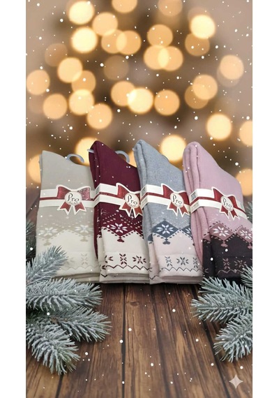 Pamuk Havlu Çorap Asorti 4 Lü Paket Gri