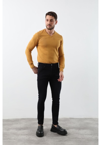 Erkek Koyu Lacivert Straight Fit Jean Pantolon 001
