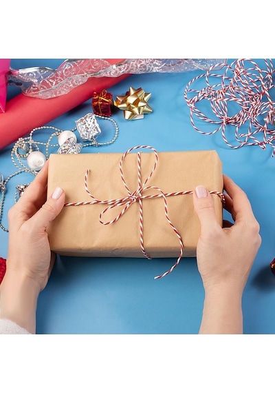 Hediye Paketleme İpi, Kırmızı Beyaz Ambalaj, Marteniçka Ipi, 10 M Twine Baker