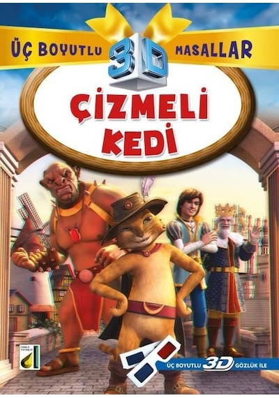 Çizmeli Kedi + 3D Gözlük Üç Boyutlu Masallar- Damla Yayınevi