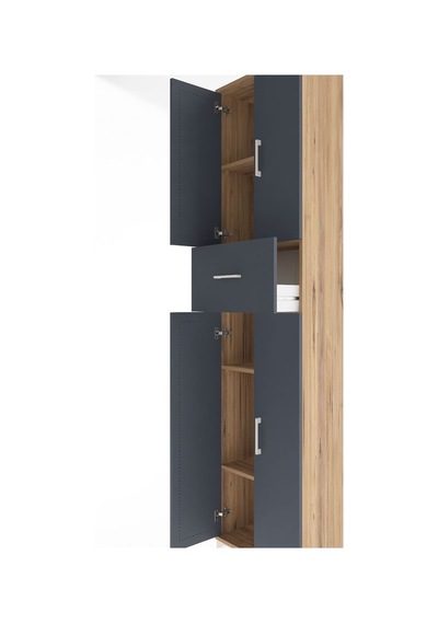 Arges Dolap 4 Raflı Tek Çekmeceli 4 Kapaklı 60x30x243 Çam-ant... Çam