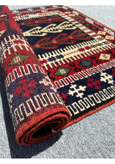 EL DOKUMA 130X200 KİLİM MODELİ HALI KIRMIZI NAMAZLIK SECCADE !