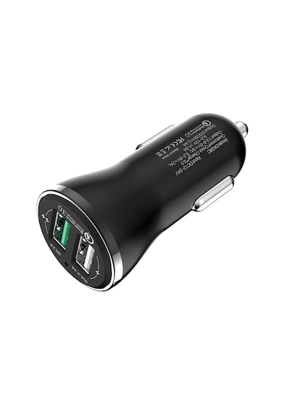 Bix 18W Çift USB Çıkışlı QC 3.0 Araç Şarj Cihazı Beyaz