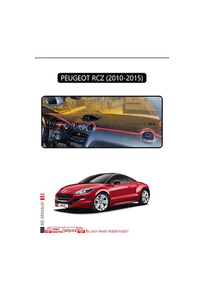 Peugeot Rcz 2010 - 2015torpido Koruma Halısı Siyah Kenar