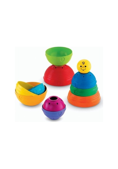 Fisher Price Numaralı Kaplar, İç İçe Geçebilir 10 Renkli Kap, 5 T