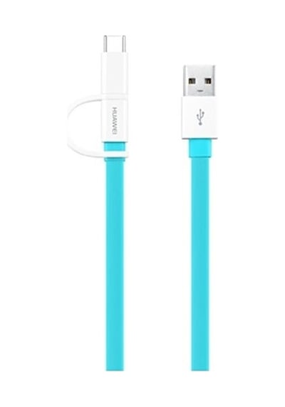 Tıklakap Huawei 2 In 1 Mavi Type-C Micro Usb Data Ve Şarj Kablosu