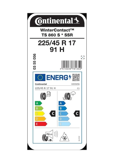 Continental 225/45R17 91H WinterContact TS 860 S SSR Kış Lastiği 2023
