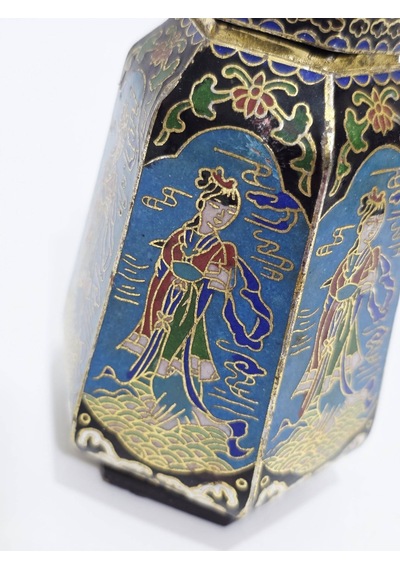 Antika Cloisonne Minyatür Kutu 12,5cm 174