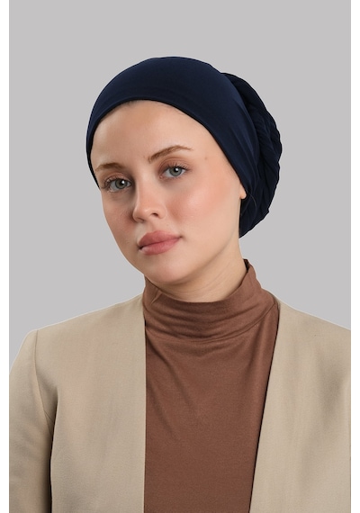 Hürrem Bone Lacivert Versa Kuyruklu Pratik Tesettür Bone Sandy Büzgülü 2515 02