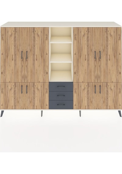 Hyperion Dolap 11 Raflı 3 Çekmeceli 8 Kapaklı 220x44x163 Aytaşı-ç Aytaşı-çam/antrasit Hyperion Dolap 11 Raflı 3 Çekmeceli 8 Kapaklı 220x44x163 Aytaşı-ç Aytaşı-çam/antrasit