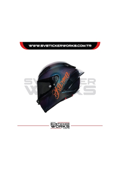 Karma Sticker Kask Sticker Kasklar Uyumlu Tek Yön 1 Adet Turuncu