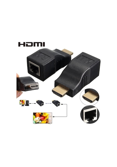 Triline Hdmi Extender 30 Metre Uzatma Adaptörü Cat5 Cat6