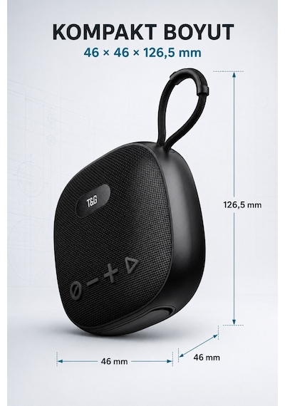 Bluetooth Kulaklıklı Taşınabilir Hoparlör 5w Usb Sd Aux Fm 1500 Mah Kablosuz Speaker Bluetooth V5.3