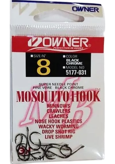 Owner 5177 Mosquito Hook Black Chrome Sinek İğne - 8