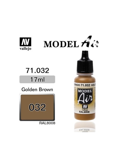 17 Ml. Altınen Brown Model Air Serisi Maket Boyası, Vallejo 71032 Standart