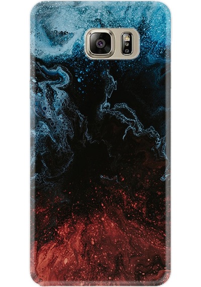 Samsung Uyumlu Galaxy S7 Kılıf Silikon Red Blue Black Abstact 1386