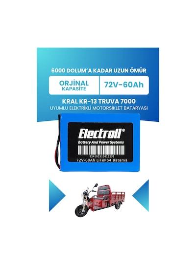 Kral Kr-13 Truva 7000 Uyumlu Batarya Lifepo4 72v 60ah