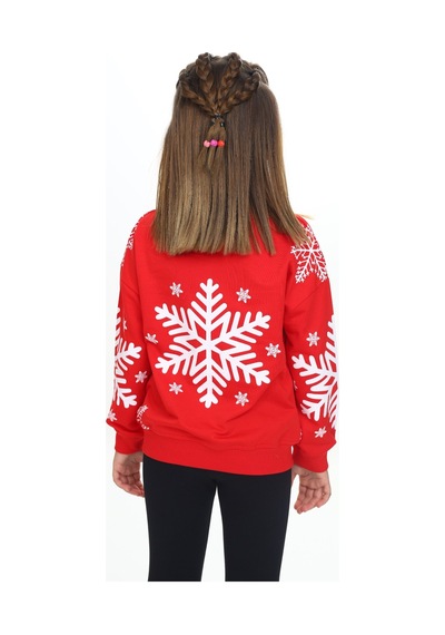 Toontoy Kız Çocuk Relax Fit Bisiklet Yaka Düşük Omuz Baskılı Sweatshirt - 2 İplik Kırmızı Toontoy Kız Çocuk Relax Fit Bisiklet Yaka Düşük Omuz Baskılı Sweatshirt - 2 İplik Kırmızı