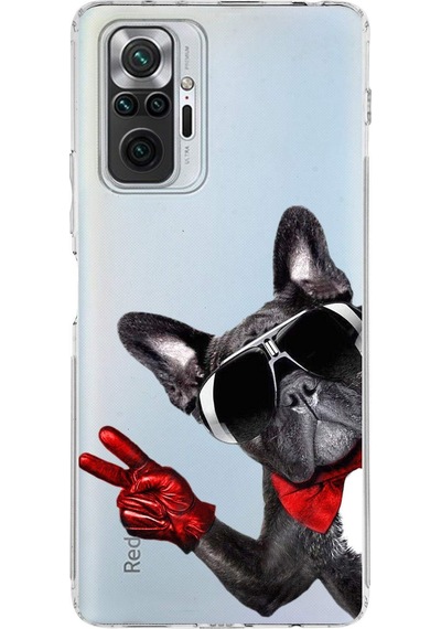 Xiaomi Redmi Note 10 Pro İle Uyumlu Köpek 2 Kamera Korumalı Şeffaf Kılıf Şeffaf