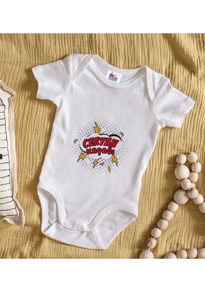 Bk Kids Ceryan Kaçağı Tasarımlı Beyaz Bebek Body Zıbın-1 Çok Renkli