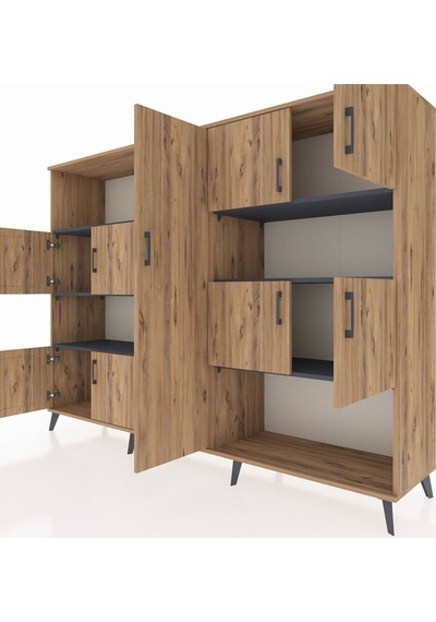 Hyperion Dolap 10 Raflı 9 Kapaklı 220x44x163 Çam-çam/antrasit Çam-çam/antrasit Hyperion Dolap 10 Raflı 9 Kapaklı 220x44x163 Çam-çam/antrasit Çam-çam/antrasit