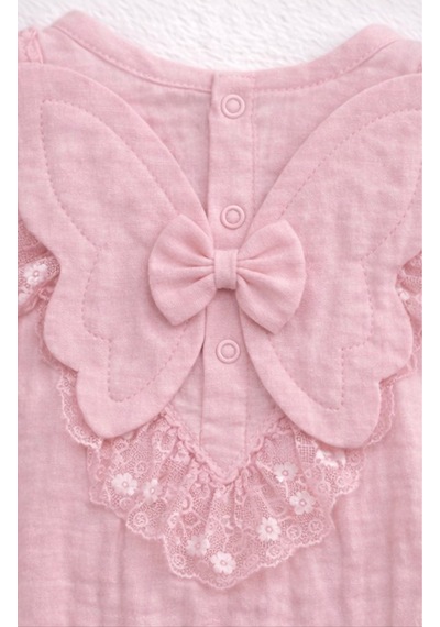 Kardeşler Bebe Müslin Body & Zıbın Fiyonk Detay Pembe