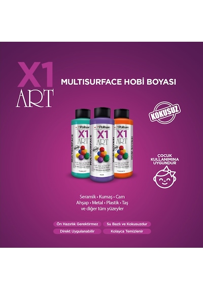 X1 Art Multisurface Hobi Boyası 120 Ml Lila