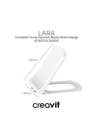 Creavit Nova Rim-off Duroplast Yavaş Kapanan Klozet Kapaklı Beyaz Set