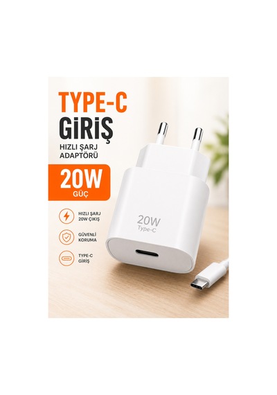 20w Type-c Tüm Cihazlarla Uyumlu Hızlı Şarj Aleti - Adaptör