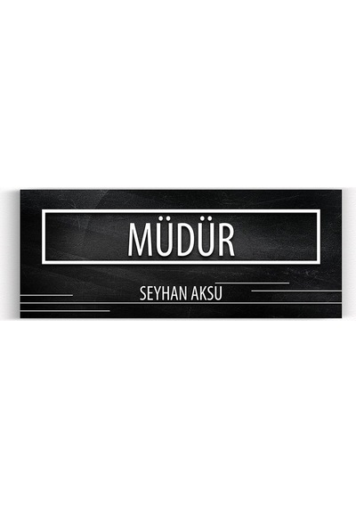 Kişiye Özel Müdür Duvar & Kapı İsimliği model 8 - Siyah Mermer D
