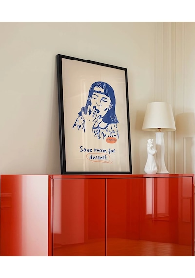 Çerçevesiz Poster Ahududu Ve Tatlı Kaçamak