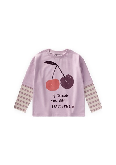 Cigit Desenli T-shirt 2-10 Yaş Lila