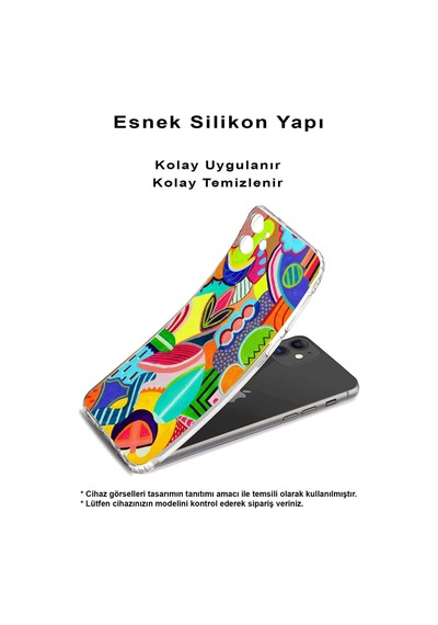 Samsung Galaxy Uyumlu A25 İle Retro Color 6 Kamera Korumalı Şeffaf Kılıf
