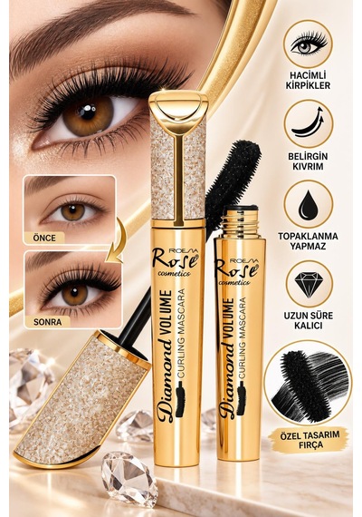 3b Trend Diamond Volume Curling Mascara Hacim Veren Maskara Dolgun Ve Belirgin Kirpik Görünümü Black Ice Illuminator