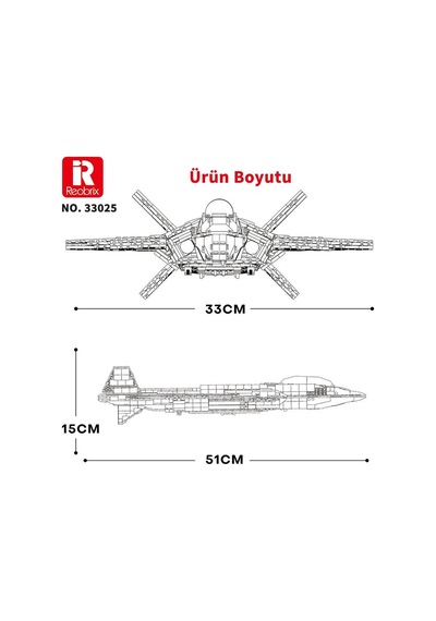 Reobrix 33025 Chengdu J-20 Jet Uçak Yaratıcı Yapı Blok Seti Building Blocks - 1911 Parça