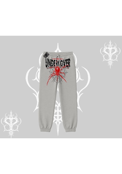 Beyaz Lastikli Eşofman Altı Spider Undercover Gri