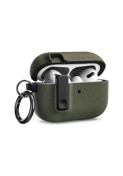 Apple Uyumlu AirPods Pro 1. / 2. Nesil İle Kılıf Standlı Kilitli Tpu Premium Matte Trip Case Koyu Yeşil