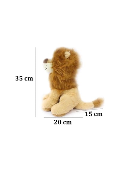 Sevimli Aslan Peluş Oyuncak İthal Organic Kumaş 35 Cm Hediyelik Uyku Arkadaşı Kahverengi