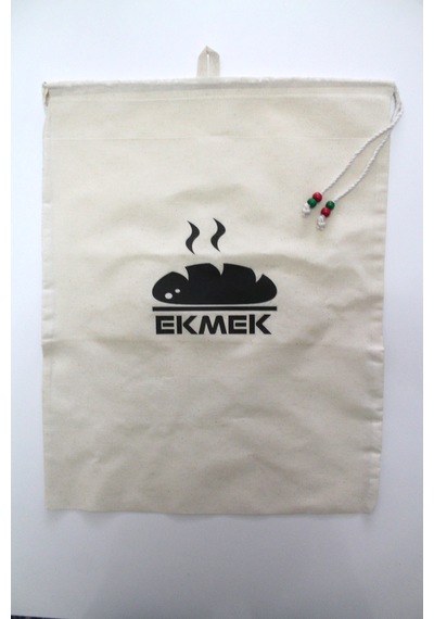 Büyük Boy Sıcak Ekmek  Baskılı Askılı Büzgülü Ekmek Torbası 50x40