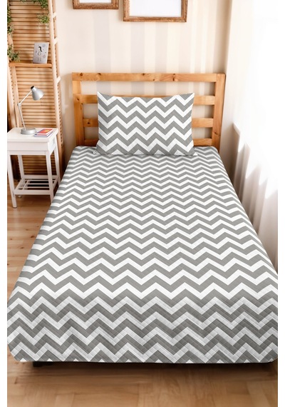 Gri Zigzag Geometrik Genç Odası Tek Kişilik Pike Takımı-modern Beyaz 160x220cm Kapitone Yatak Örtüsü Ayazlı Akşam Dönüşü