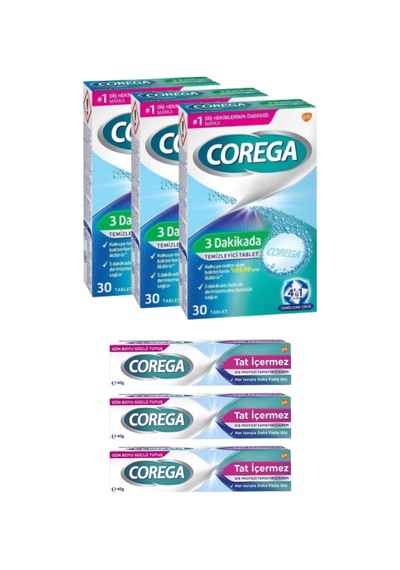 X3 3 Dakikada Diş Protezi Temizleyici 30 Tablet + X3 Tat İçermez Diş Protezi Yapıştırıcı 40 Gr