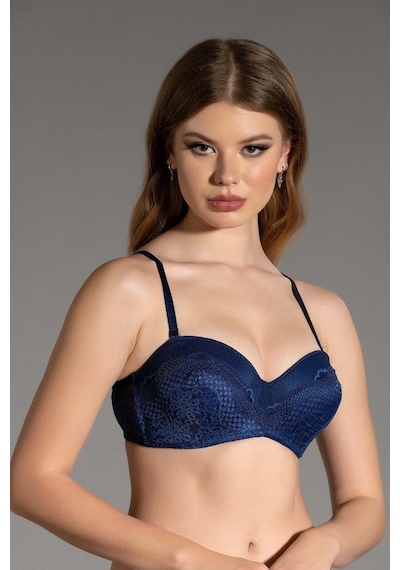 New Bra Kadın Dolgusuz B Cup Sütyen Lacivert