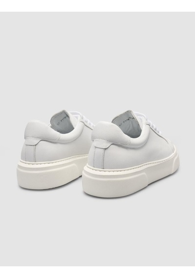 Monamae %100 Hakiki Deri Beyaz Kadın Sneaker Beyaz