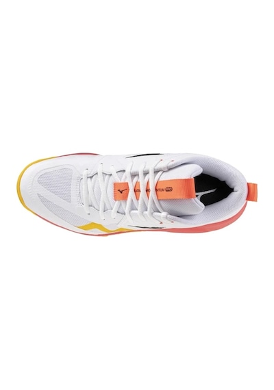 Mizuno Wave Momentum Pro Mıd Unisex Voleybol Ayakkabısı Beyaz / Turuncu Çok Renkli